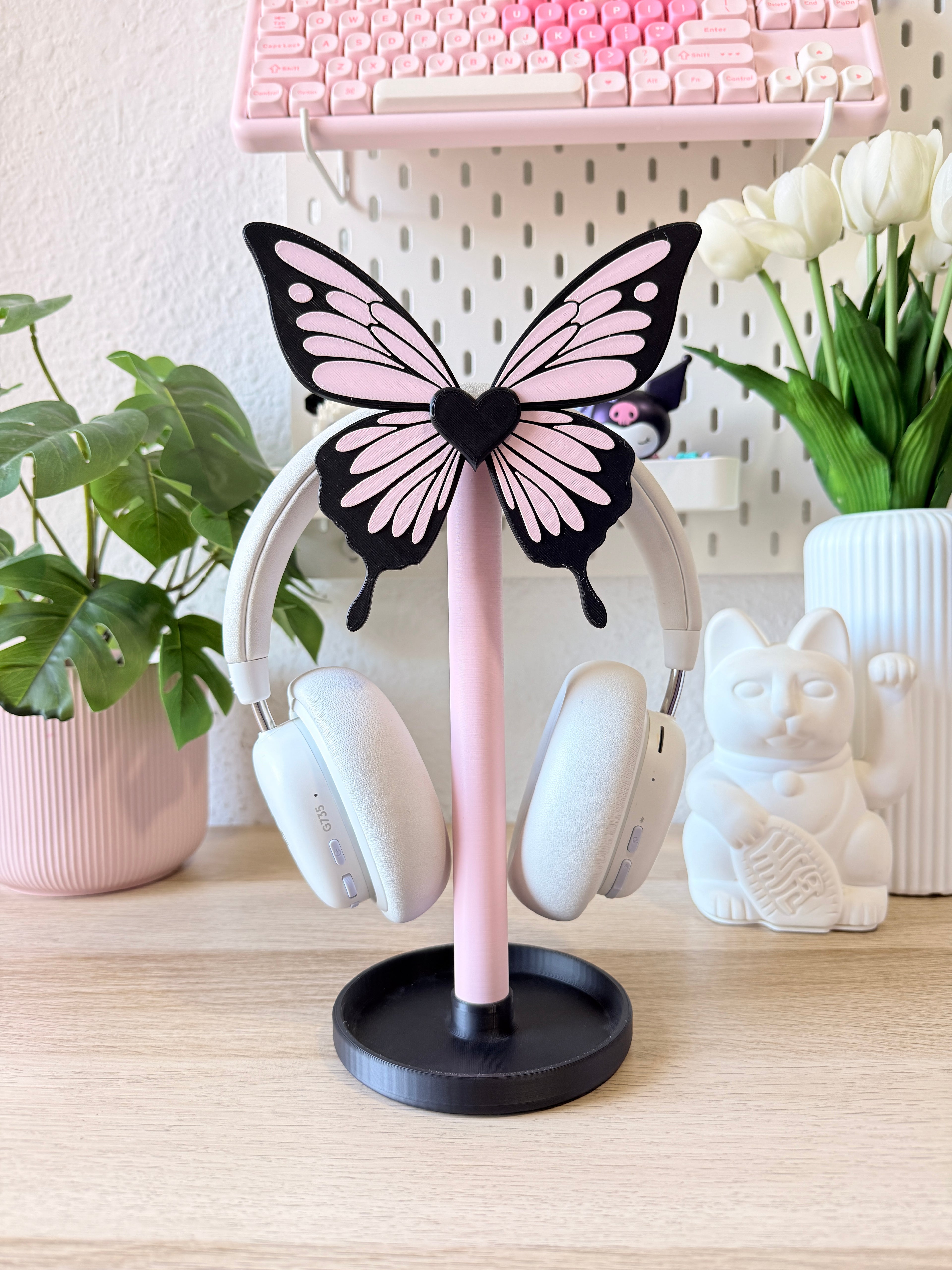 Pink Butterfly - Headset Stand