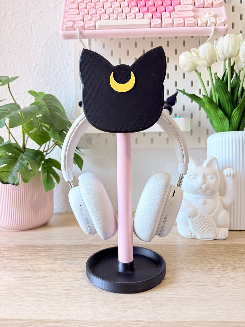 Black Magical Cat - Headset stand