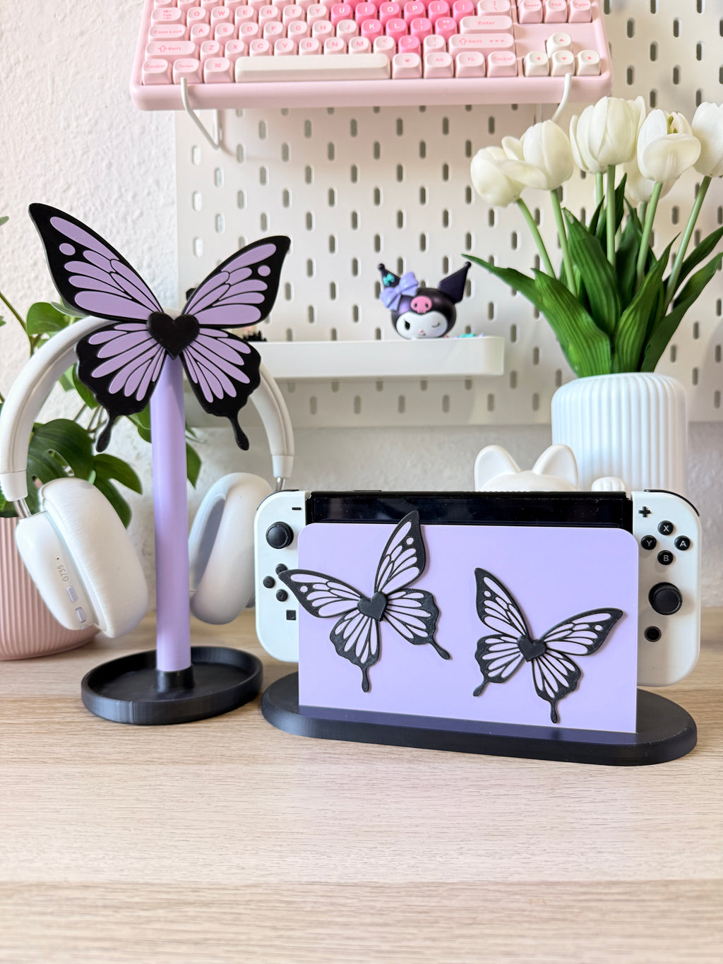 Purple Butterfly - Headset Stand