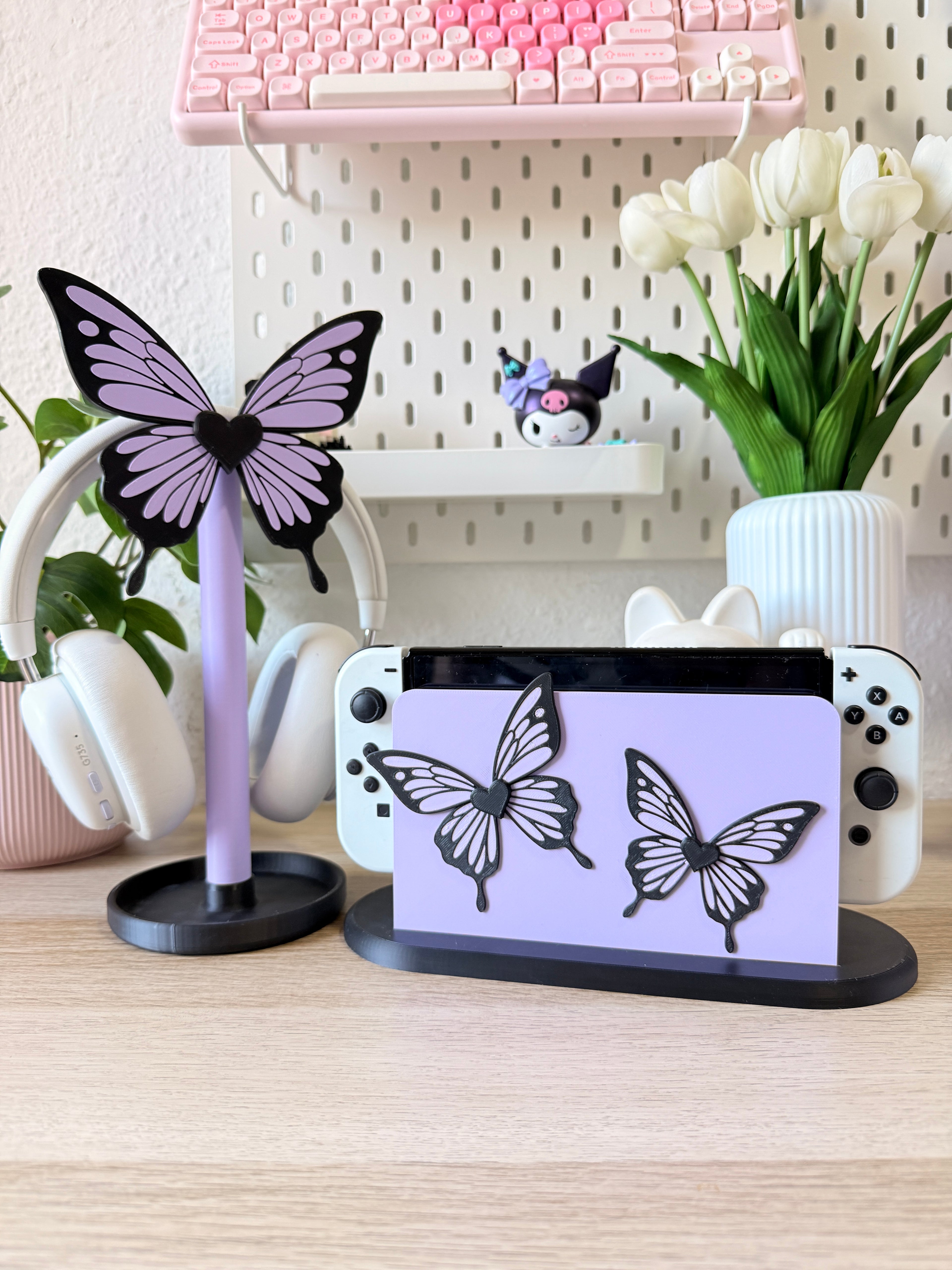 Purple Butterfly - Headset Stand